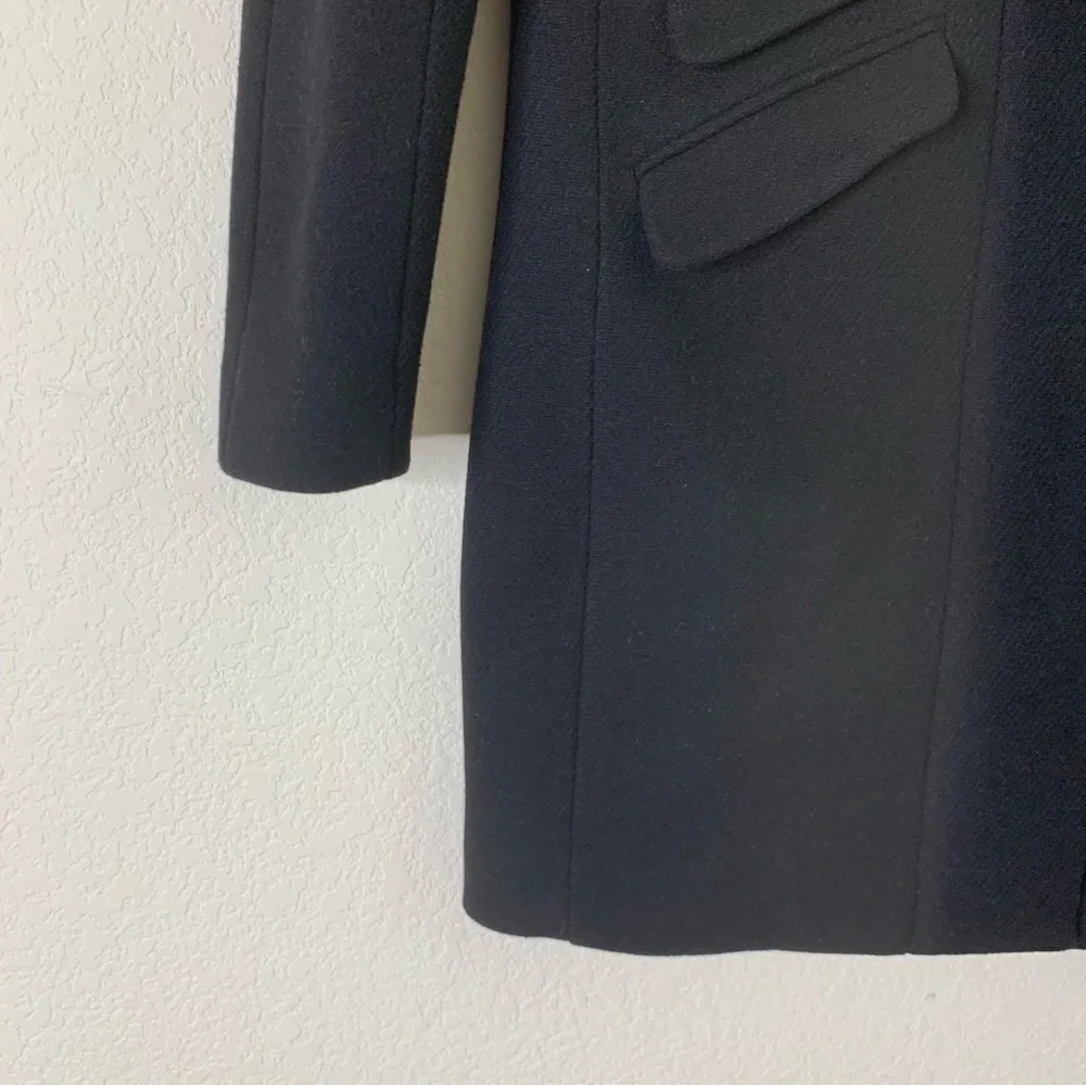 J.Crew Womens a black Cocoon Coat in Italian stadium cloth full zip 00 - Picture 5 of 10